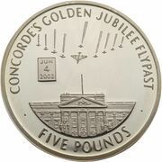 5 Pounds - Elizabeth II Concorde's Golden Jubilee Flypast, United Kingdom, 2006 reverse image