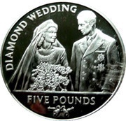 5 Pounds - Elizabeth II Diamond Wedding, United Kingdom, 2007 reverse image