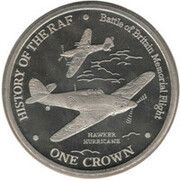 5 Pounds - Elizabeth II History of the RAF - Hawker Hurricane, United Kingdom, 2007 reverse image