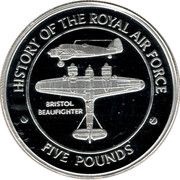 5 Pounds - Elizabeth II Bristol Beaufighter, United Kingdom, 2008 reverse image