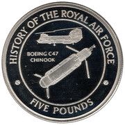 5 Pounds - Elizabeth II Boeing C47 Chinook, United Kingdom, 2008 reverse image