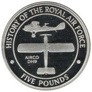 5 Pounds - Elizabeth II AIRCO DH9, United Kingdom, 2008 reverse image