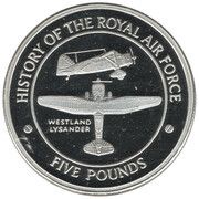 5 Pounds - Elizabeth II Westland Lysander, United Kingdom, 2008 reverse image