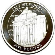 5 Pounds - Elizabeth II The Menin Gate Memorial, United Kingdom, 2008 reverse image