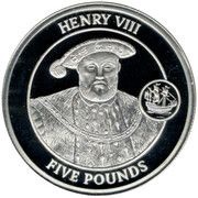 5 Pounds - Elizabeth II Henry VIII, United Kingdom, 2008 reverse image