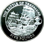 5 Pounds - Elizabeth II Battle of Trafalgar, United Kingdom, 2008 reverse image