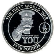 5 Pounds - Elizabeth II The First World War, United Kingdom, 2008 reverse image