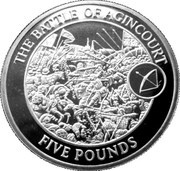 5 Pounds - Elizabeth II The Battle of Agincourt, United Kingdom, 2009 reverse image