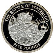 5 Pounds - Elizabeth II Battle of Waterloo, United Kingdom, 2009 reverse image