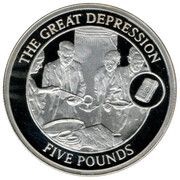 5 Pounds - Elizabeth II The Great Depression, United Kingdom, 2009 reverse image