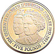 5 Pounds - Elizabeth II Diamond Jubilee, United Kingdom, 2012 reverse image