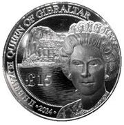 15 Pounds - Elizabeth II Silver £15 Royal, United Kingdom, 2014 reverse image