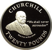 20 Pounds - Elizabeth II 3rd portrait, United Kingdom, 2013 reverse image