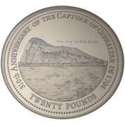 20 Pounds - Elizabeth II Capture of Gibraltar Anniversary, United Kingdom, 2014 reverse image