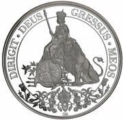 100 Pounds - Elizabeth and the Lion, United Kingdom, 2021 reverse image