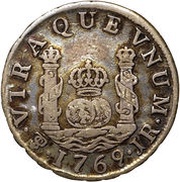 1 Real - Carlos III, Bolivia, 1767-1770 reverse image