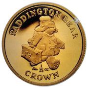 1⁄25 Crown - Elizabeth II Paddington Bear; Gold Proof, United Kingdom, 1998 reverse image
