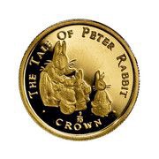 ⅒ Crown - Elizabeth II The Tale of Peter Rabbit; Gold Proof, United Kingdom, 1994 reverse image
