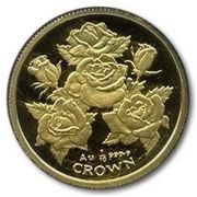 ⅒ Crown - Elizabeth II Roses, United Kingdom, 1996 reverse image