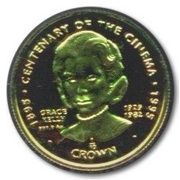 ⅒ Crown - Elizabeth II Grace Kelly reverse image