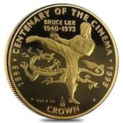 ⅒ Crown - Elizabeth II Bruce Lee, United Kingdom, 1996 reverse image