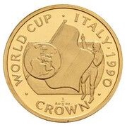 ⅕ Crown - Elizabeth II World Cup - Referee; Gold Proof, United Kingdom, 1990 reverse image