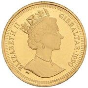 ⅕ Crown - Elizabeth II World Cup - Map; Gold Proof obverse image