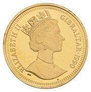 ⅕ Crown - Elizabeth II World Cup - Goalkeeper; Gold Proof obverse image