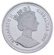 ⅕ Crown - Elizabeth II World Cup - Goalkeeper; Platinum Proof obverse image