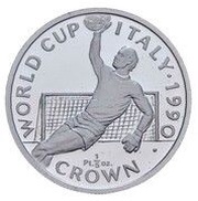 ⅕ Crown - Elizabeth II World Cup - Goalkeeper; Platinum Proof reverse image