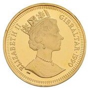 ⅕ Crown - Elizabeth II World Cup - Two players; Gold Proof obverse image