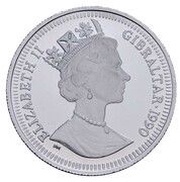 ⅕ Crown - Elizabeth II World Cup - Two players; Platinum Proof obverse image