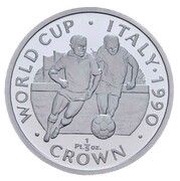 ⅕ Crown - Elizabeth II World Cup - Two players; Platinum Proof reverse image