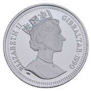 ⅕ Crown - Elizabeth II World Cup - Three players; Platinum Proof obverse image