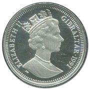 ⅕ Crown - Elizabeth II Javelin Thrower; Platinum Proof obverse image