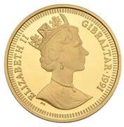 ⅕ Crown - Elizabeth II Wrestlers; Gold Proof obverse image