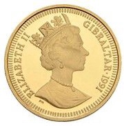 ⅕ Crown - Elizabeth II Boxing; Gold Proof obverse image