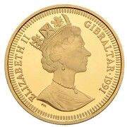 ⅕ Crown - Elizabeth II Long-jump; Gold Proof obverse image