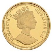 ⅕ Crown - Elizabeth II Long Distance Runners; Gold Proof obverse image
