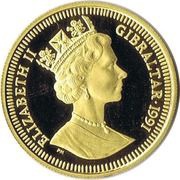 ⅕ Crown - Elizabeth II Javelin Thrower; Gold Proof obverse image