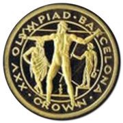 ⅕ Crown - Elizabeth II Javelin Thrower; Gold Proof, United Kingdom, 1991-1992 reverse image