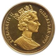 ⅕ Crown - Elizabeth II Japanese Royal Wedding - Peacocks in profil obverse image
