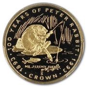 ⅕ Crown - Elizabeth II Mr. Jeremy Fisher, United Kingdom, 1993 reverse image