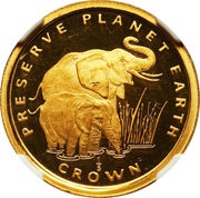 ⅕ Crown - Elizabeth II Elephants reverse image