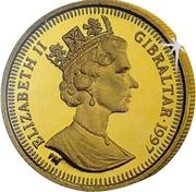 ⅕ Crown - Elizabeth II Peonies; Gold Proof obverse image