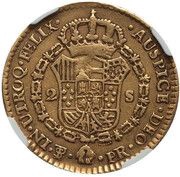 2 Escudos - Charles IV reverse image