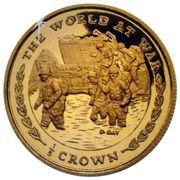 ⅕ Crown - Elizabeth II D - Day Landing reverse image
