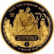 ⅕ Crown - Elizabeth II Coronation of Queen Victoria 1838; with emerald, United Kingdom, 2001 reverse image