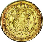 8 Escudos - Charles IV, Bolivia, 1789-1790 reverse image