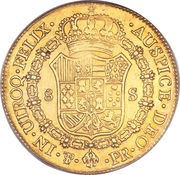 8 Escudos - Charles IV, Bolivia, 1791 reverse image